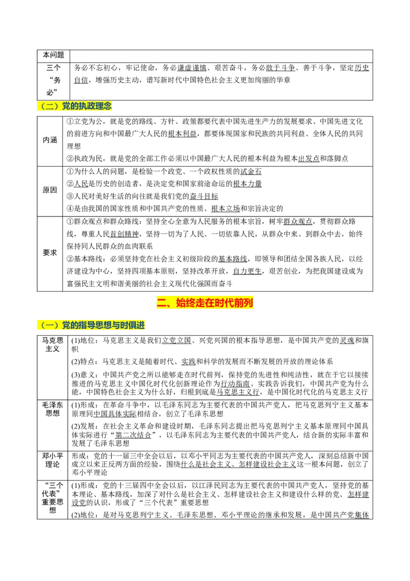 《晨读知识点4--中国的领导-9页_zheng治_2026年_2026年高考政治一轮复习复习晨读晚练系列（核心知识＋专项训练）-G397_资料》第4页预览