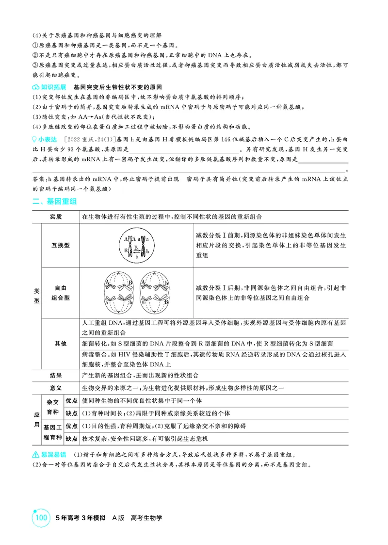 《1_精讲册-第11章基因突变及其他变异_2026版教学资源包_202653高考总复习A版_广东版_2026版.广东版.选考总复习.生物.5·3A版_第2部分遗传与进化_第11章基因突变及其他变异_4_PDF教参电子书》第2页预览