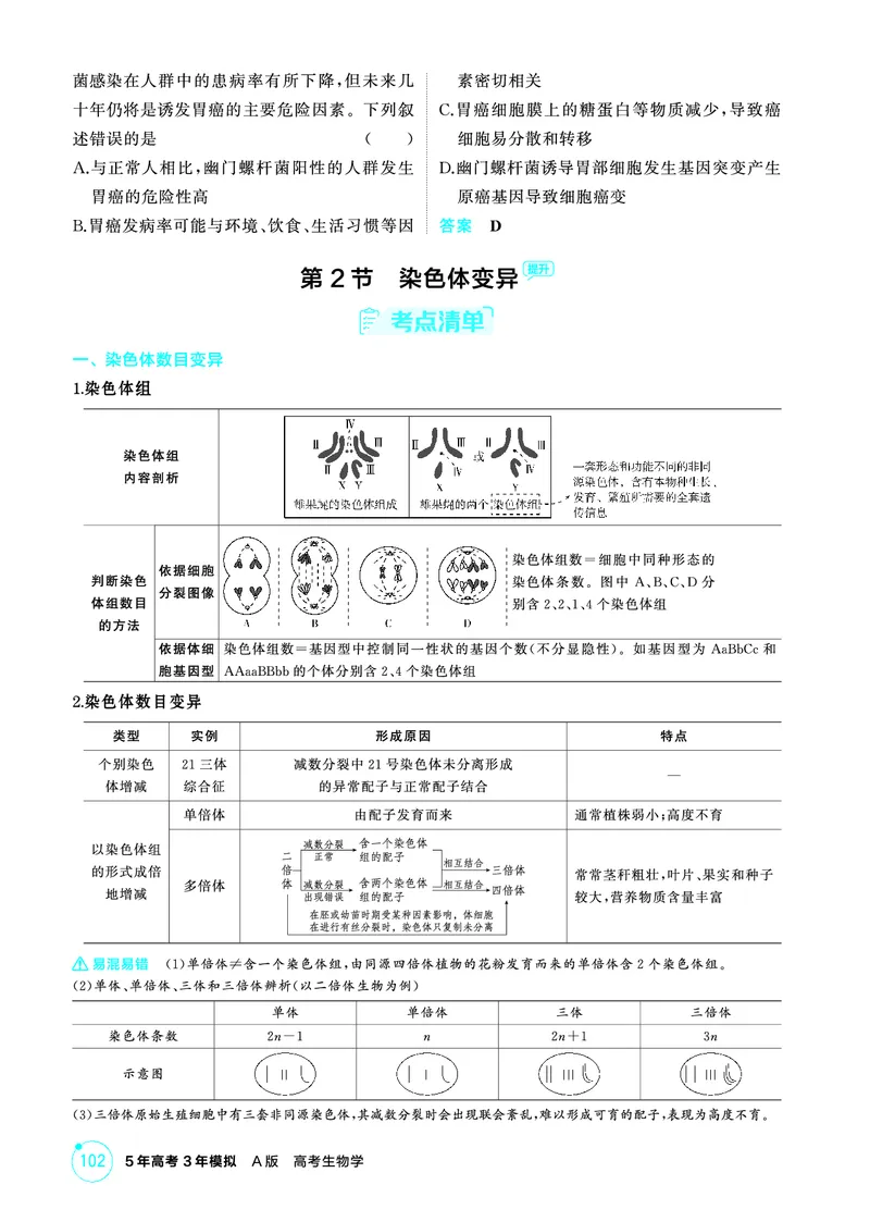 《1_精讲册-第11章基因突变及其他变异_2026版教学资源包_202653高考总复习A版_广东版_2026版.广东版.选考总复习.生物.5·3A版_第2部分遗传与进化_第11章基因突变及其他变异_4_PDF教参电子书》第4页预览