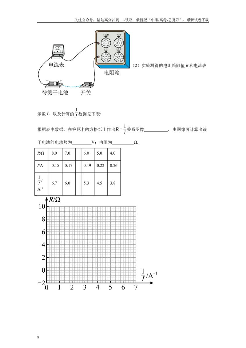 《高中物理微专题-实验十一测定电源的电动势和内阻对点训练_04-物理-高考总复习_专项复习_2025年_2025新高考高中物理实验专项对点同步训练习解题技巧_资料》第9页预览