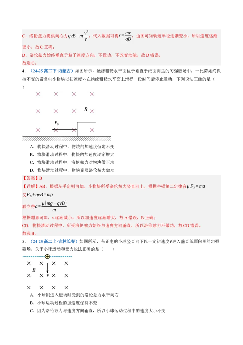《第49讲带电粒子在匀强磁场中运动（专项训练）（黑吉辽蒙专用）（教师版）_地理_2027年高考地理一轮_2027年高考物理一轮课件+讲义+练习（黑吉辽蒙专用）-G330_2027版》第4页预览