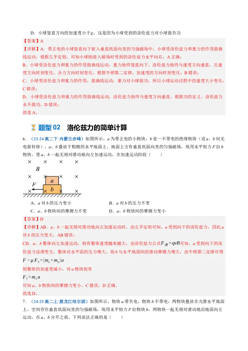 《第49讲带电粒子在匀强磁场中运动（专项训练）（黑吉辽蒙专用）（教师版）_地理_2027年高考地理一轮_2027年高考物理一轮课件+讲义+练习（黑吉辽蒙专用）-G330_2027版》第5页预览