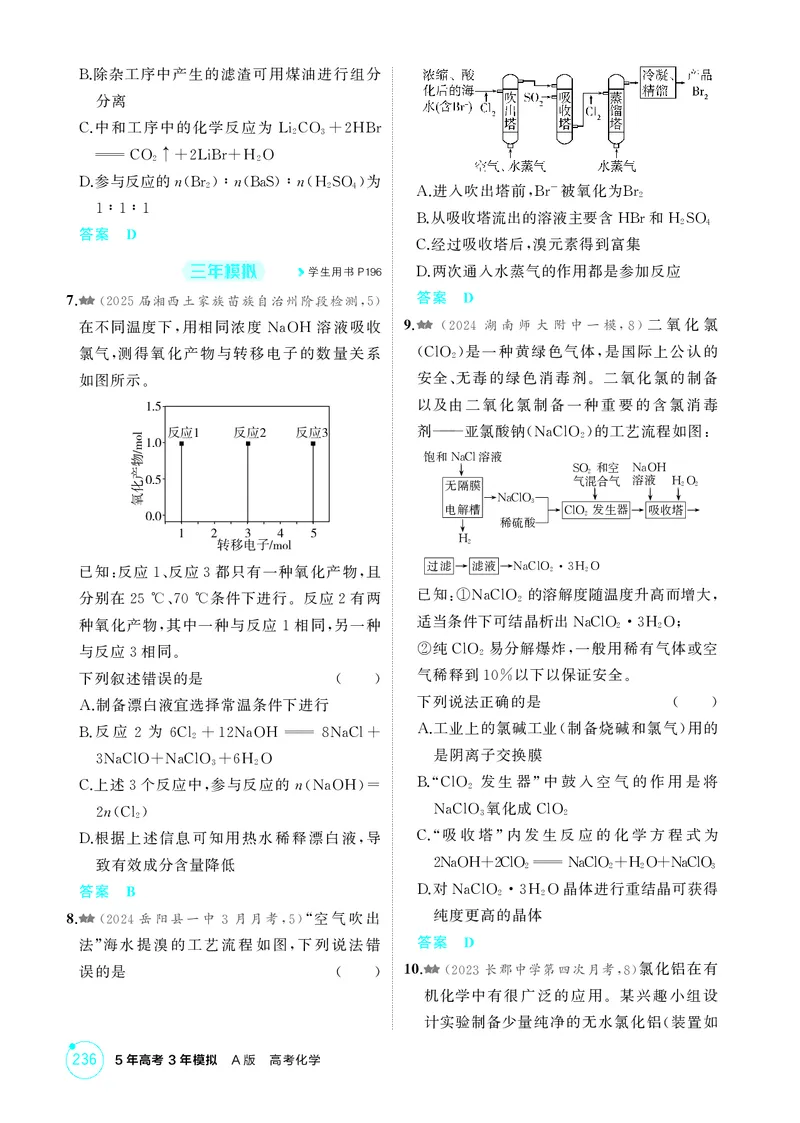 《1_精练册-第四章非金属及其化合物_2026版教学资源包_202653高考总复习A版_湖南版_2026版.湖南版.选考总复习.化学.5·3A版_二、教师用书PDF_第四章非金属及其化合物_1_专题资料包》第4页预览