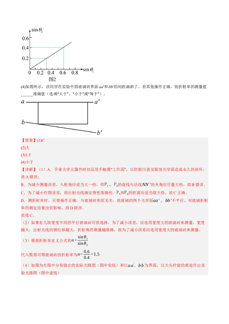 《第64讲光学实验（专项训练）（黑吉辽蒙专用）（教师版）_地理_2027年高考地理一轮_2027年高考物理一轮课件+讲义+练习（黑吉辽蒙专用）-G330_2027版》第2页预览