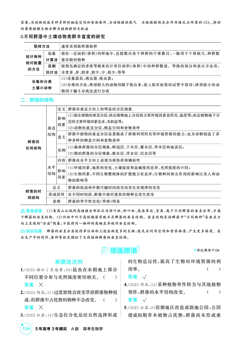 《1_精讲册-第16章群落及其演替_2026版教学资源包_202653高考总复习A版_浙江版_2026版.浙江版.选考总复习.生物.5·3A版_第4部分生物与环境_第16章群落及其演替_2_精讲册PDF》第2页预览
