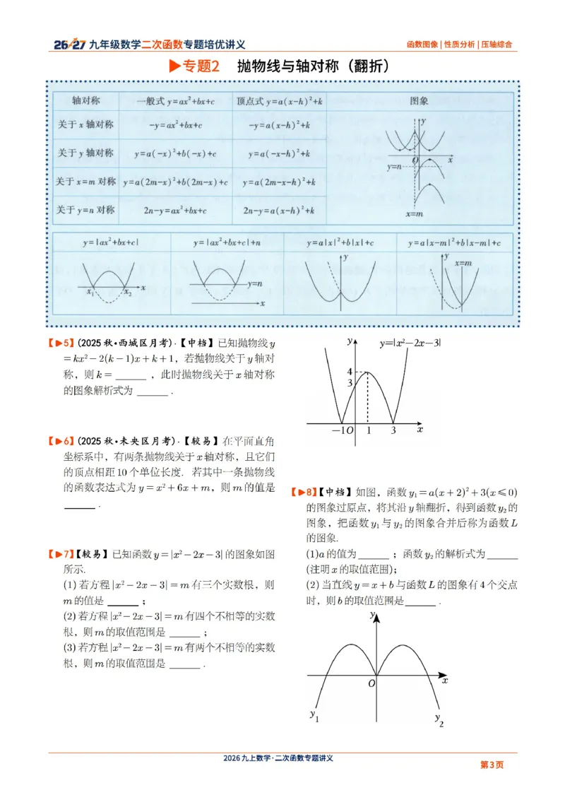 《2026-2027九年级数学二次函数压轴题培优讲义24讲_2026秋初中教辅合集_2027学科网&_2027《二次函数压轴题培优讲义24讲》9上（数学）通用（20260814）》第3页预览
