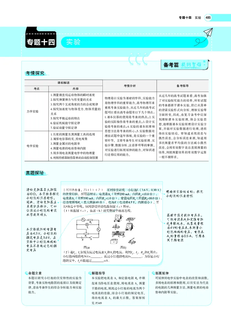 《专题十四　实验_2022版教学资源包_五年高考三年模拟_2022版新高考版选考总复习物理5·3A版_专题十四实验_专题PDF_专题PDF_专题电子书》第1页预览