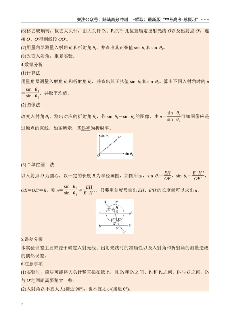 《第69讲光学实验-（讲义）（学生版）_04-物理-高考总复习_一轮复习_2026年-物理高考一轮复习_2026年高考物理一轮复习精讲精练-G367_资料》第2页预览