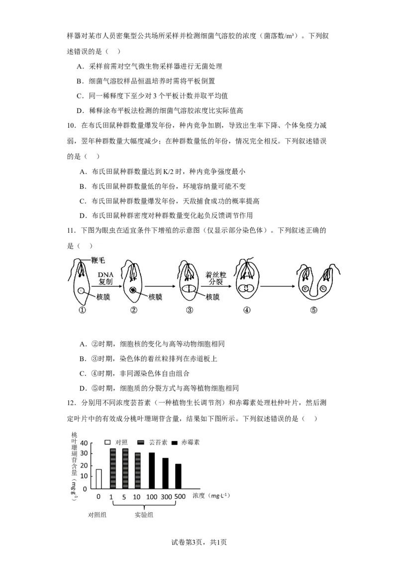 《2023年新高考辽宁卷高考真题生物试卷-1b3ad96263ef_2026版高中《二三轮复习+冲刺复习》_2021-2025生物高考题_2023生物高考题_学生》第3页预览