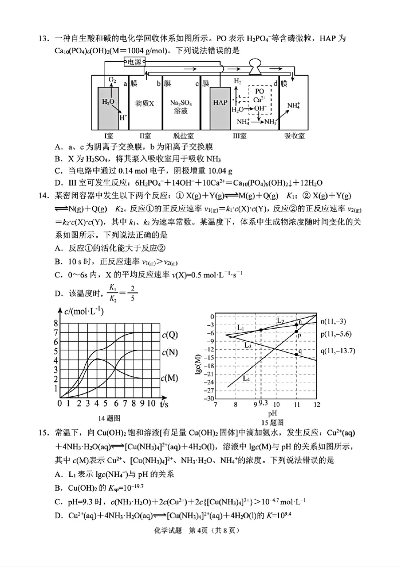 《45_05化学山东淄博市（三模）试卷+标答评分细则_2025版教学资源包_（总复习系列）2025版《5年高考3年模拟》新高考版B版（⭐全科）_2025版.新高考新教材版.选考总复习.化学.5·3B版》第4页预览