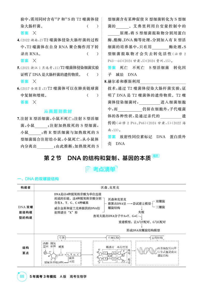 《1_精讲册PDF-第9章基因的本质_2026版教学资源包_202653高考总复习A版_山东版_2026版.山东版.选考总复习.生物.5·3A版_第2部分遗传与进化_第9章基因的本质_2_精讲册PDF》第3页预览