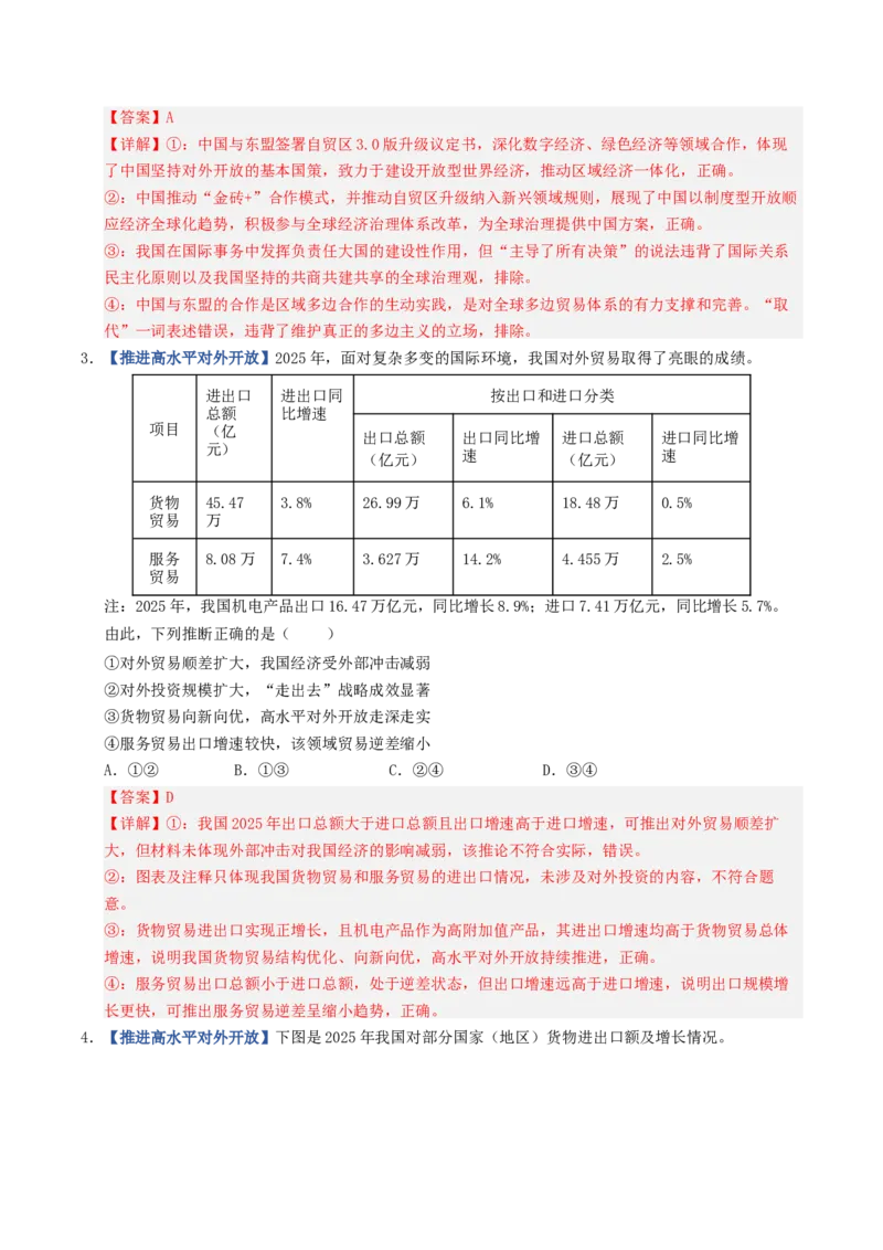 《第07课经济全球化与中国（专项训练）（全国通用）（教师版）_zheng治_2027年高考政治一轮_2027年高考政治一轮复习讲义+练习+课件（新教材新高考）-G55_2027版》第2页预览