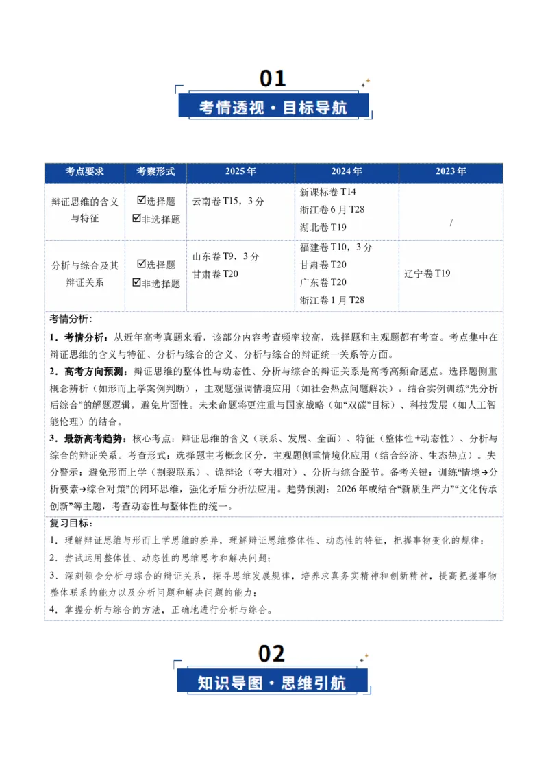 《第08课把握辩证分合（复习讲义）（学生版）（全国通用）_zheng治_2026年_2026年高考政治一轮复习讲义+练习+课件（新教材新高考）-G55_2026版_选择性必修3逻辑与思维》第2页预览