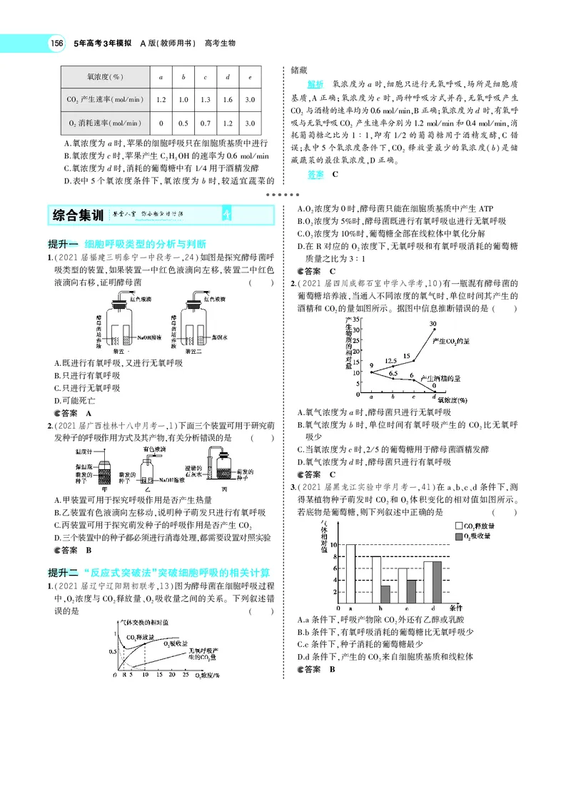 《专题5细胞呼吸_2022版教学资源包_五年高考三年模拟_2022版新高考版选考总复习生物5·3A版_0125143739_专题5细胞呼吸_专题PDF_专题PDF_专题电子书》第7页预览