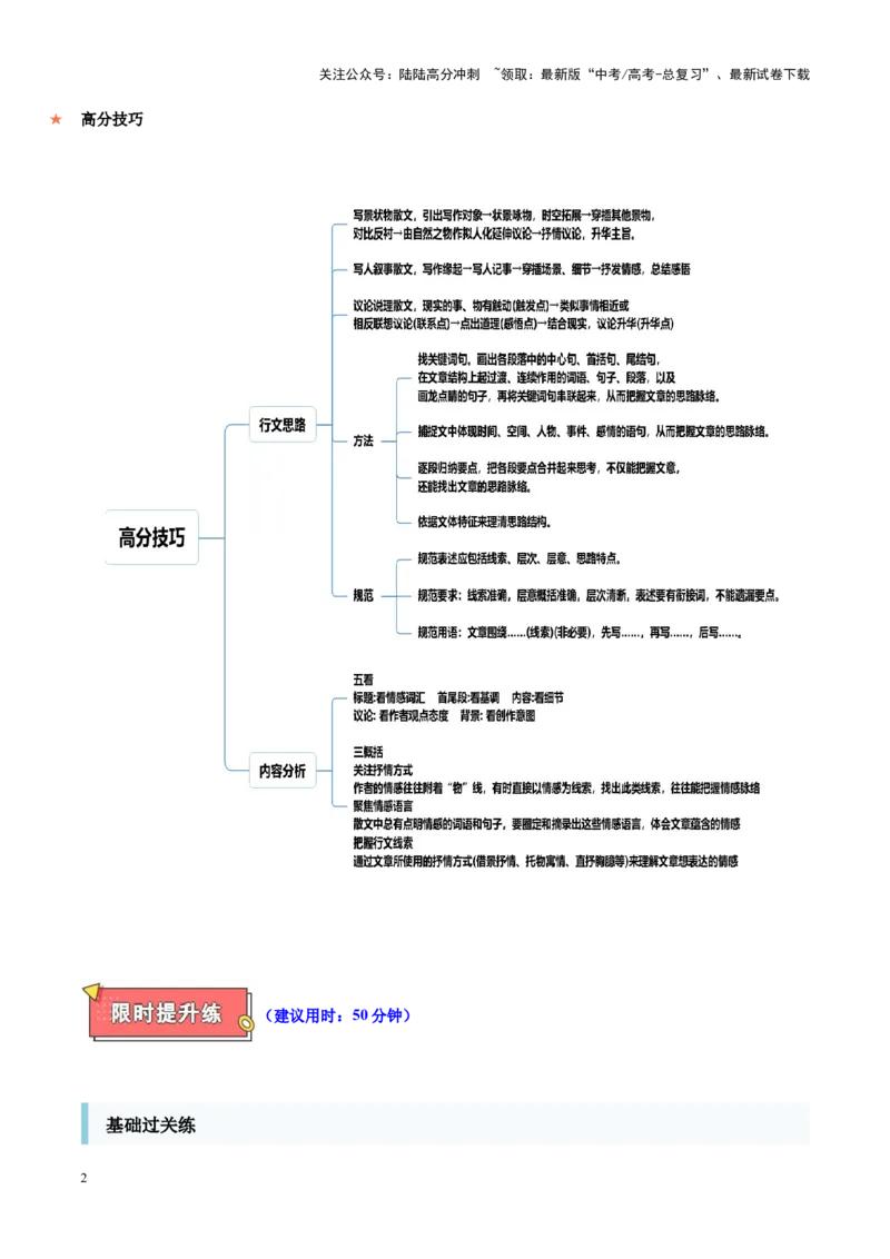 《重难点9行文思路与内容分析突破（散文类文本阅读）（解析版）_专项复习_2025年_2025年高考语文重难点讲义专练（新高考通用）》第2页预览