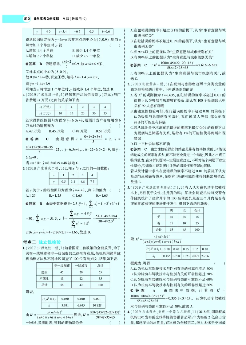 《§11.5变量间的相关关系、统计案例_2022版教学资源包_五年高考三年模拟_2022版新高考版高考总复习数学5·3A版_专题十一§115变量间的相关关系、统计案例_专题PDF_专题PDF_专题电子书》第3页预览