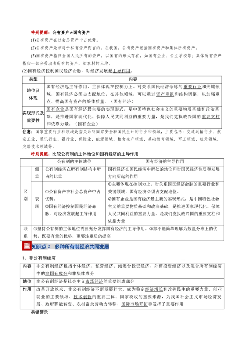 《第01课我国的生产资料所有制（复习讲义）（全国通用）（教师版）_zheng治_2026年_2026年高考政治一轮复习讲义+练习+课件（新教材新高考）-G55_2026版_必修2》第6页预览