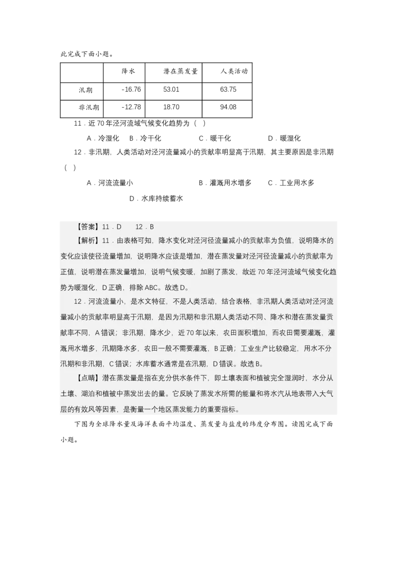 《高频考点32蒸发量_地理_2026年-地理高考专项复习_42026年高考地理高频考点专项突破思维导图+解题技巧+专项突破》第8页预览