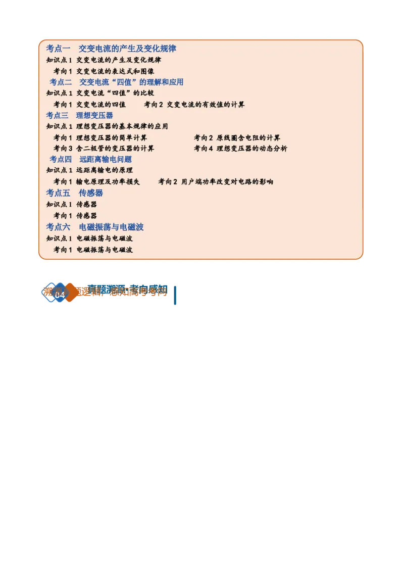 《第35讲交变电流、变压器、传感器、电磁振荡与电磁波(复习讲义)(黑吉辽蒙专用)(教师版)_地理_2027年高考地理一轮_2027年高考物理一轮课件+讲义+练习(黑吉辽蒙专用)-G330_2027版》第2页预览