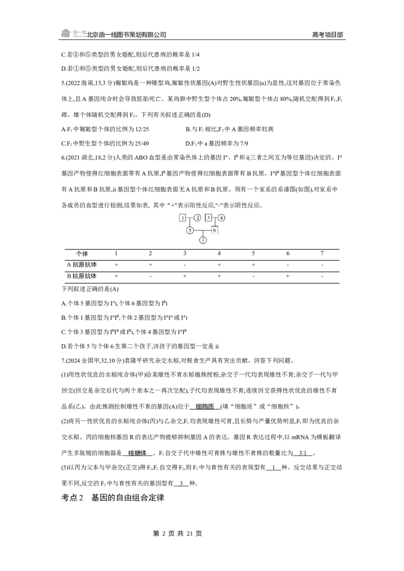 《4_2025版5·3B版新高考版练习册WORD_2025版教学资源包_（总复习系列）2025版《5年高考3年模拟》新高考版B版（⭐全科）_2025版.新高考新教材版.选考总复习.生物.5·3B版_1_专题资料包_400》第2页预览