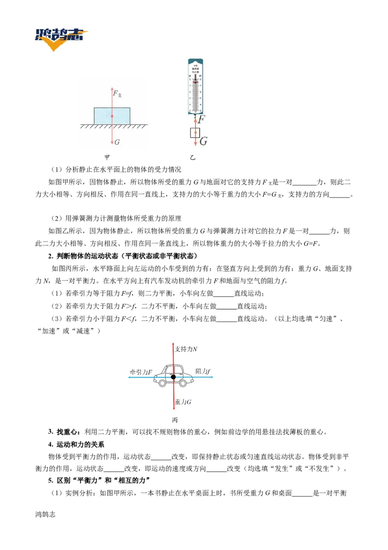《第八章运动和力（知识清单）学生版_初中全科《知识梳理》打包下载_2025春《名师总结知识点》下册_物理》第8页预览