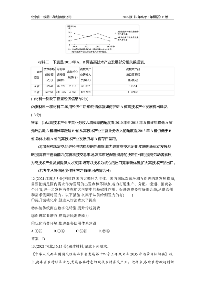 《16_专题四经济发展与社会进步十年真题_2025版教学资源包_（总复习系列）2025版《5年高考3年模拟》新高考版B版（⭐全科）_2025版.新高考新教材版.选考总复习.政治.5·3B版_1_10年真题》第6页预览