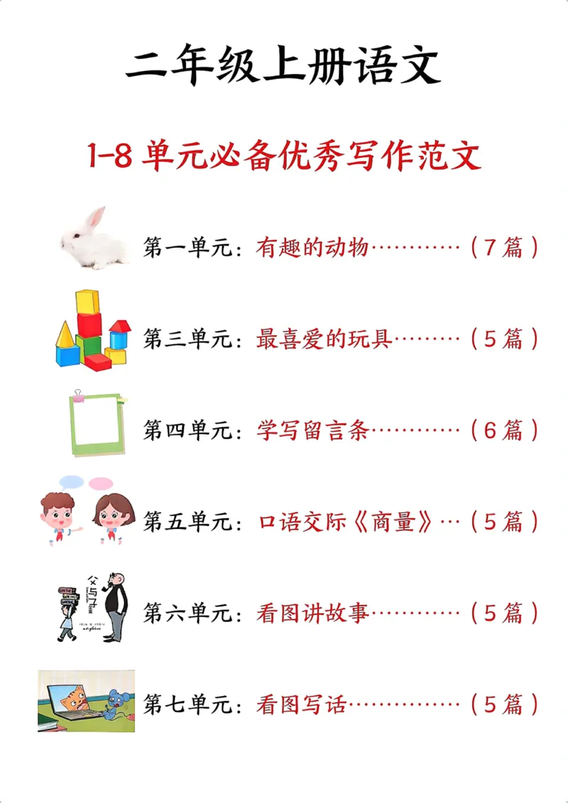 《二年级上册语文作文汇总_2年级上册同步教辅_2上-语文_二上语文-看图写话》第1页预览
