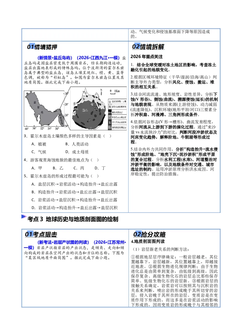 《猜押03地质地貌（原卷版）_地理_2026年-地理高考专项复习_2026年高考地理终极冲刺讲练测（全国通用）-G459_2026版》第4页预览