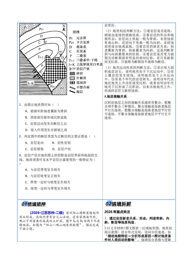《猜押03地质地貌（原卷版）_地理_2026年-地理高考专项复习_2026年高考地理终极冲刺讲练测（全国通用）-G459_2026版》第5页预览