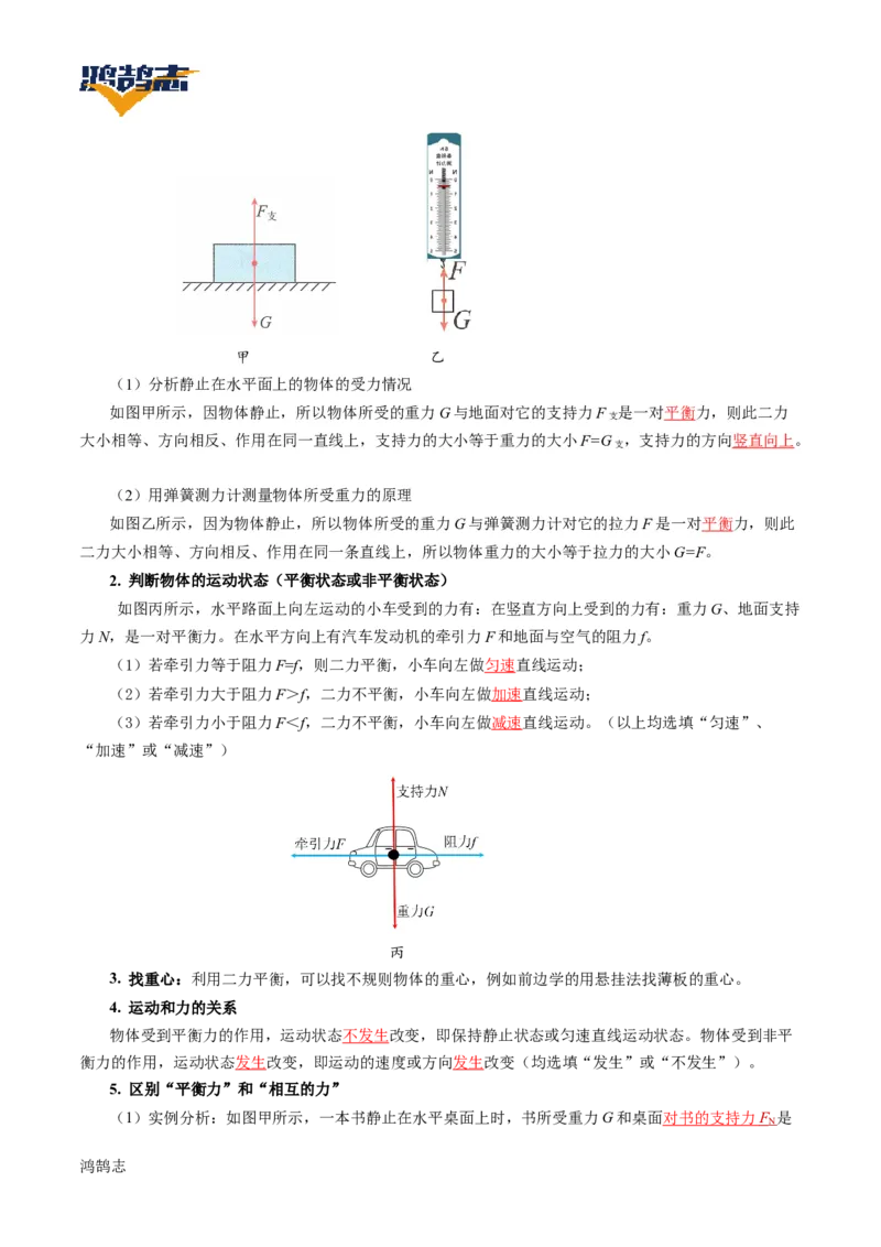 《第八章运动和力（知识清单）教师版_初中全科《知识梳理》打包下载_2025春《名师总结知识点》下册_物理》第8页预览