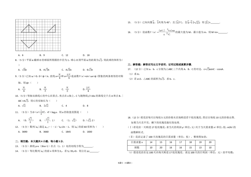 《2012年全国统一高考数学试卷（文科）（新课标）（含解析版）_高考一二三轮复习_数学_2027年高考数学专项复习更新中_2008年-2026年数学高考真题-G427_2008-2020年高考_2008-2020年_全国卷_73》第2页预览