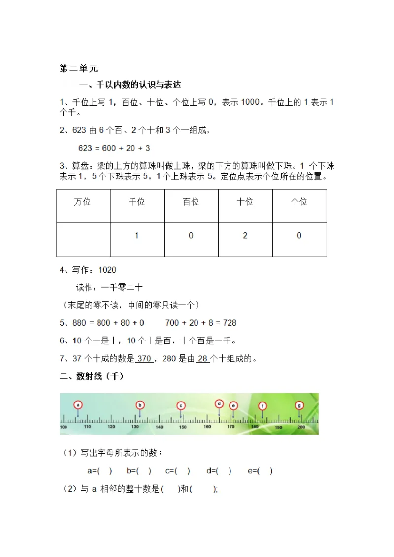《二年级（下）数学册重点知识点总结《沪教版》_2年级下册同步教辅_2下-数学_二下数学-专项练习》第4页预览