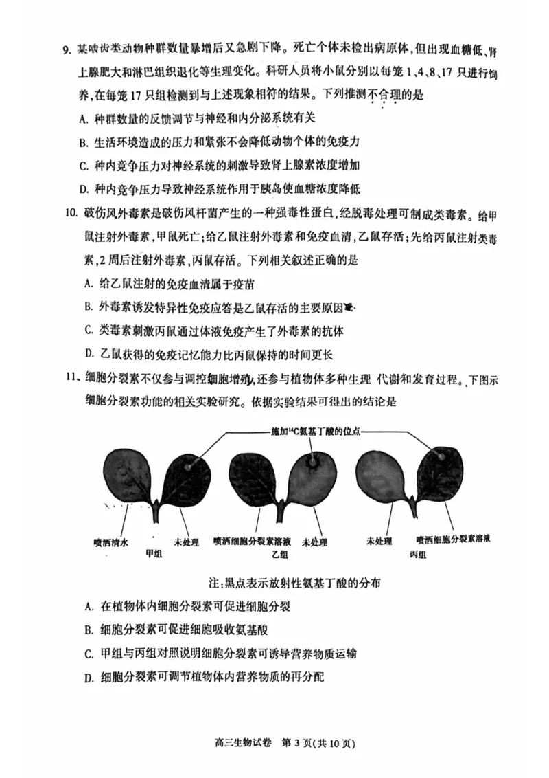 《6_2024北京市顺义一模（试卷+答案）_2025版教学资源包_（总复习系列）2025版《5年高考3年模拟》新高考版B版（⭐全科）_2025版.新高考新教材版.选考总复习.生物.5·3B版_1_资源拓展》第3页预览