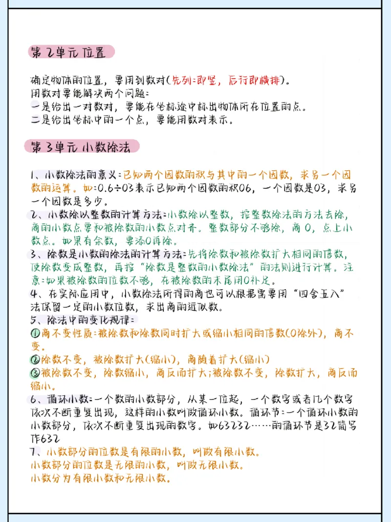 《五年级数学知识点总结_5年级上册同步教辅_5上数学_五上数学通用重点必背资料+专项练习》第2页预览