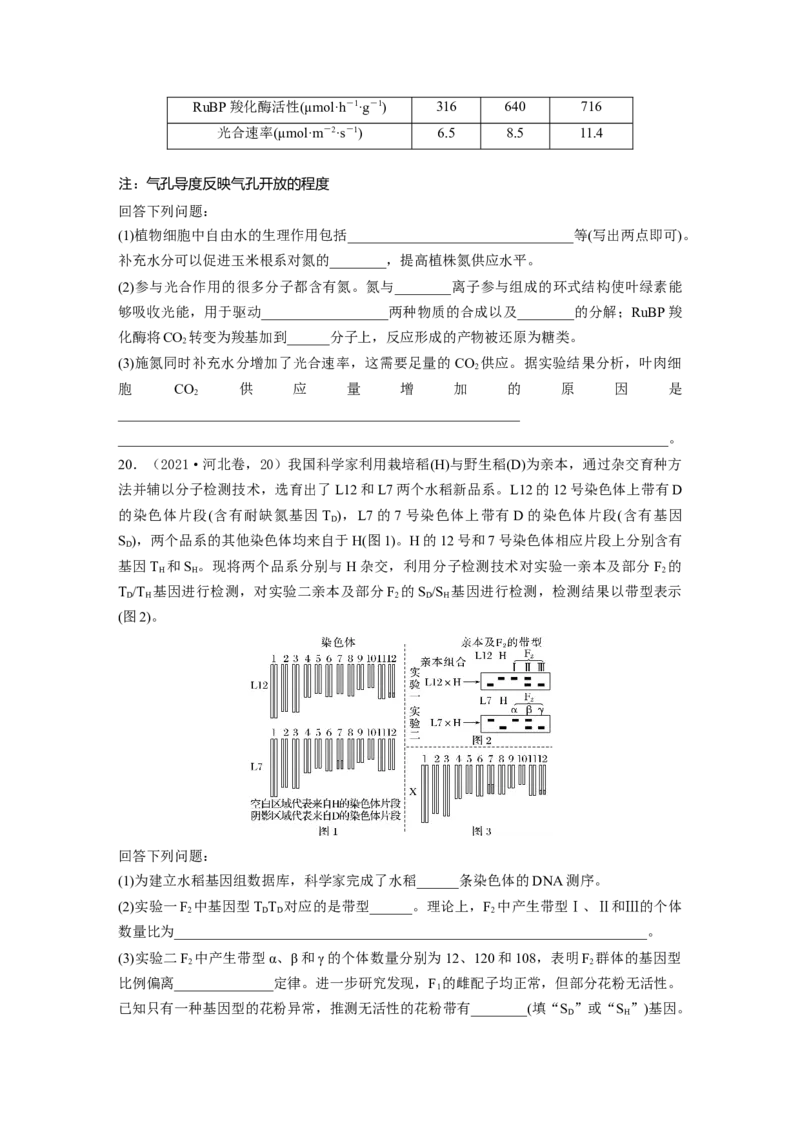 《2021年河北省普通高中学业水平选择性考试（精校版）(1)_2026版高中《二三轮复习+冲刺复习》_2021-2025生物高考题_2021生物高考题_学生》第6页预览