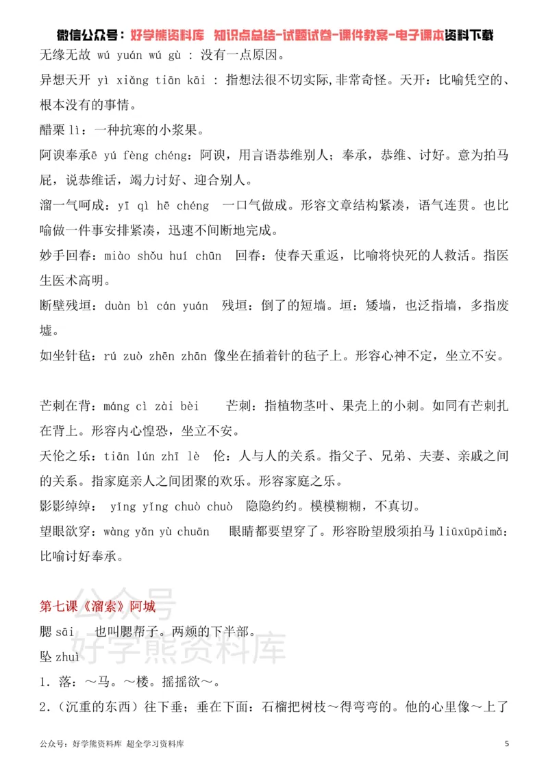 《10、部编版九年级下册语文生字词_初高中资料库_初中资料库（转存避免链接过期失效）_初中语文》第5页预览