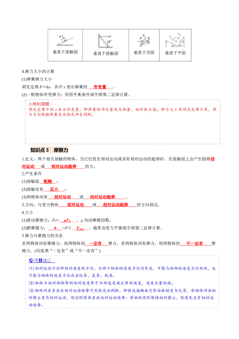 《第04讲重力弹力摩擦力（专项训练）（安徽专用）（教师版）_地理_2027年高考地理一轮_2027年高考物理一轮课件+讲义+练习（安徽专用）-G326_2027版》第4页预览