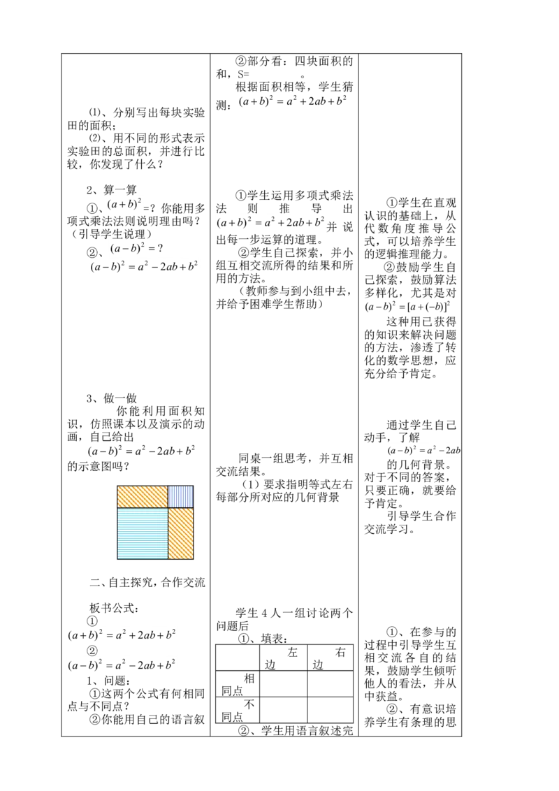 《14.2.2《完全平方公式》教案_初高中资料库_初中资料库（转存避免链接过期失效）_初中数学》第2页预览