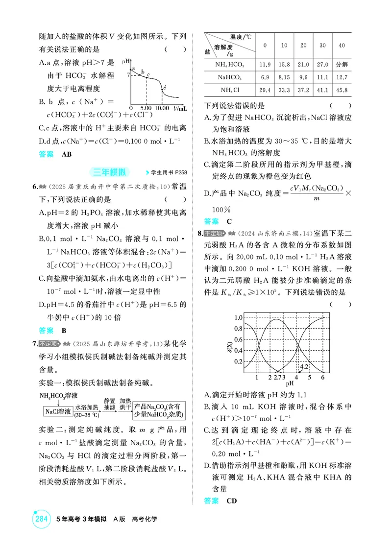 《1_精练册-第十章　水溶液中的离子反应与平衡_2026版教学资源包_202653高考总复习A版_山东版_2026版.山东版.选考总复习.化学.5·3A版_二、教师用书PDF_第十章水溶液中的离子反应与平衡》第4页预览