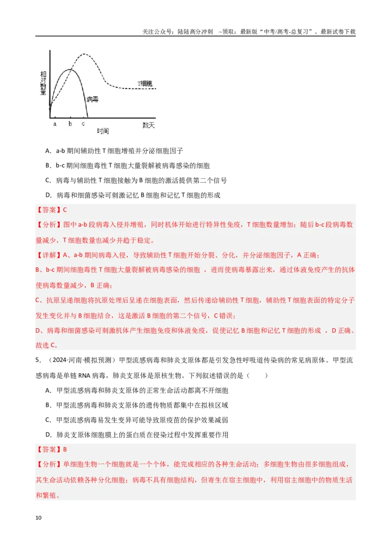《重难题型04病毒相关（教师版）_06-生物-高考总复习_专项复习_2025年_2025年高考生物重难点讲义专练（新高考通用）》第10页预览
