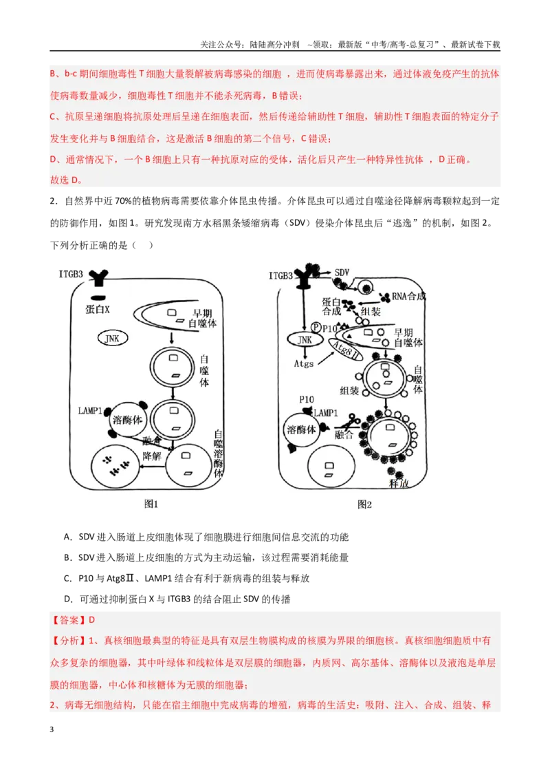 《重难题型04病毒相关（教师版）_06-生物-高考总复习_专项复习_2025年_2025年高考生物重难点讲义专练（新高考通用）》第3页预览