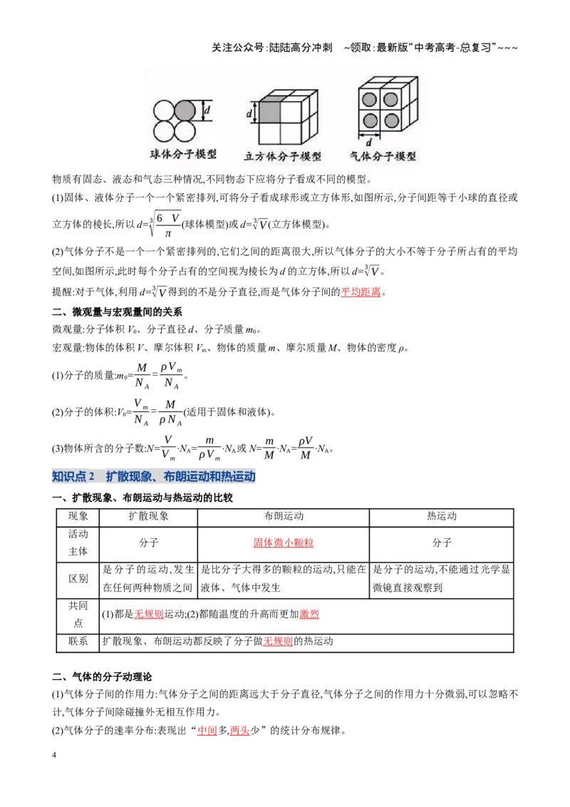 《第62讲热学基础（复习讲义）（全国通用）（教师版）_04-物理-高考总复习_一轮复习_2026年-物理高考一轮复习_2026年高考物理一轮复习讲义+练习+课件（新教材新高考）-G55_2026版》第4页预览