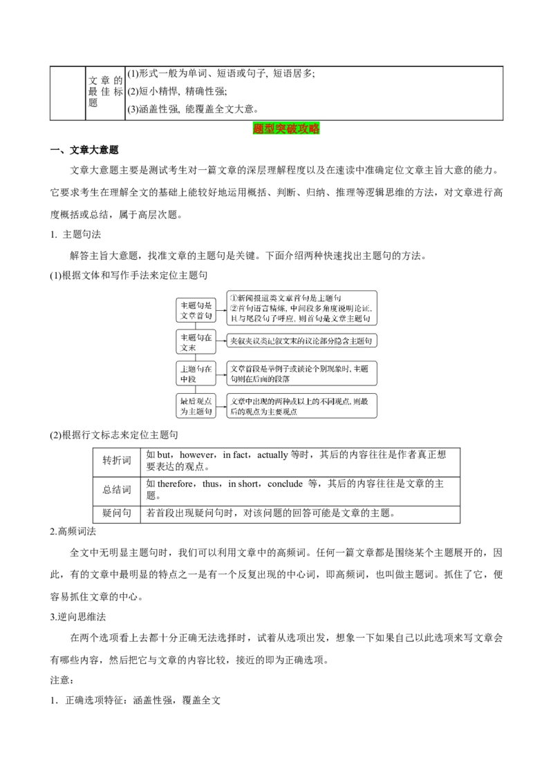 《04阅读理解主旨大意题-2024年高考英语一轮复习语篇理解技能梳理+名校模拟试题精练(通用版)_英语(2)_一轮复习_2024年_2024高考英语一轮复习语篇理解技能梳理名校模拟试题精练_资料》第2页预览