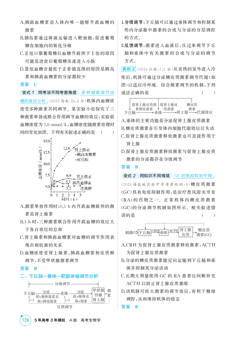 《1_精讲册-第14章　体液调节_2026版教学资源包_202653高考总复习A版_江苏版_2026版.江苏版.选考总复习.生物.5·3A版_第3部分稳态与调节_第14章体液调节_2_精讲册PDF》第6页预览