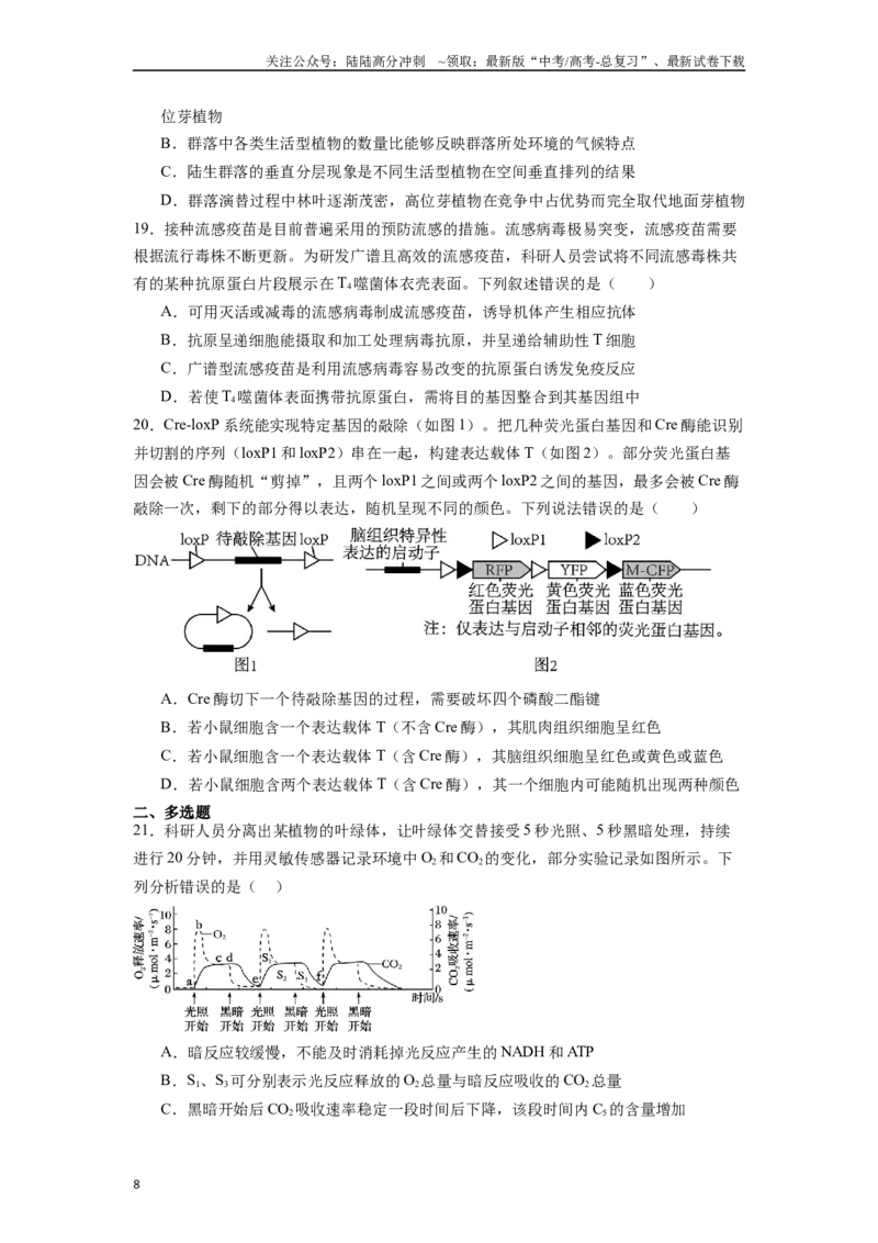 《题型08易错易混类（原卷版）_06-生物-高考总复习_专项复习_2024年_2024年高考生物热点题型押题习题专项训练全国通用_资料》第8页预览