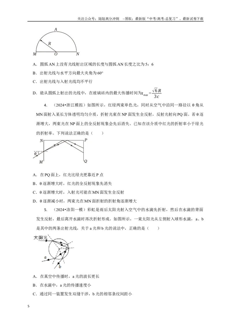 《选择10光学（学生版）_04-物理-高考总复习_专项复习_2025年_2025年高中高考物理模型与方法_资料_8高考热点题型归类（二轮）》第5页预览