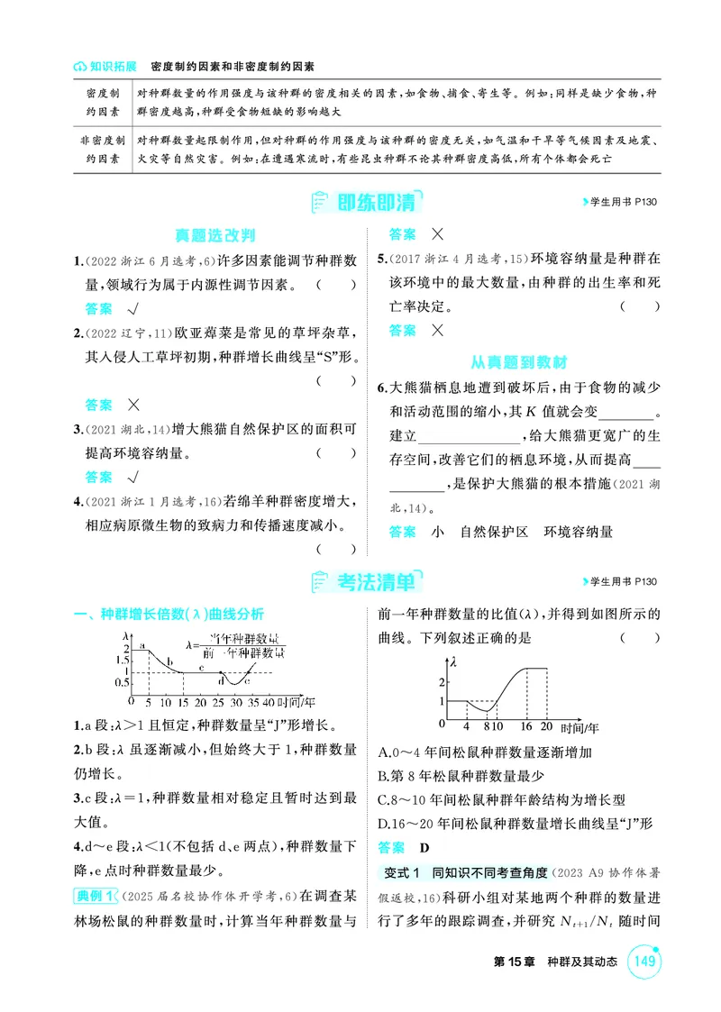 《1_精讲册-第15章种群及其动态_2026版教学资源包_202653高考总复习A版_浙江版_2026版.浙江版.选考总复习.生物.5·3A版_第4部分生物与环境_第15章种群及其动态_2_精讲册PDF》第4页预览