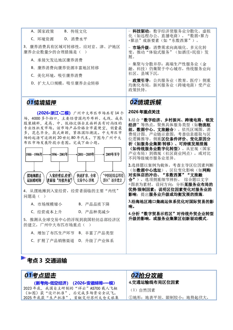 《猜押08工业、服务业与交通（原卷版）_地理_2026年-地理高考专项复习_2026年高考地理终极冲刺讲练测（全国通用）-G459_2026版》第4页预览