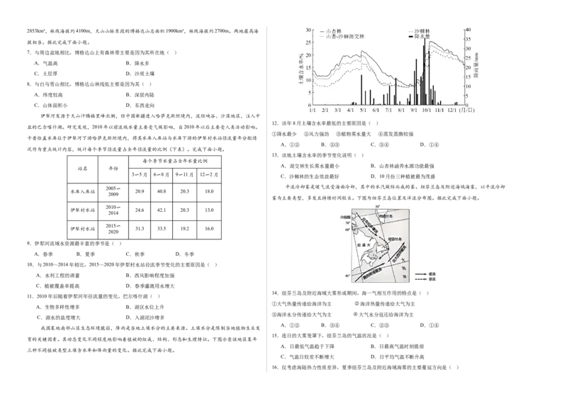 《地理（新八省通用）（考试版A3）_地理_2026年-地理高考专项复习_2026年高考第一二三次模拟考试地理-G181_高考地理第一次模拟卷23套_2025版》第2页预览