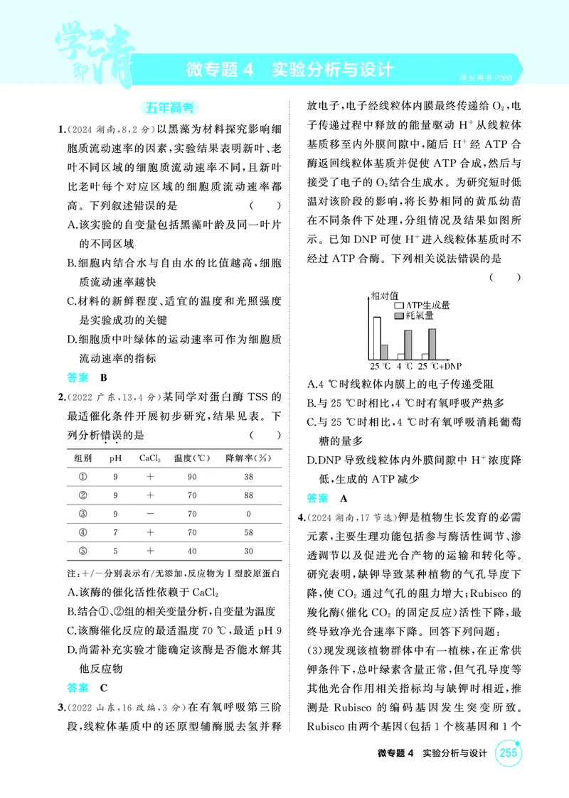 《1_精练册-微专题4实验分析与设计_2026版教学资源包_202653高考总复习A版_浙江版_2026版.浙江版.选考总复习.生物.5·3A版_微专题_微专题4实验分析与设计_1_精练册PDF》第1页预览